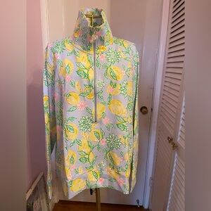 Lilly Pulitzer Eleni pull over and make lemonade, print size large new with tags